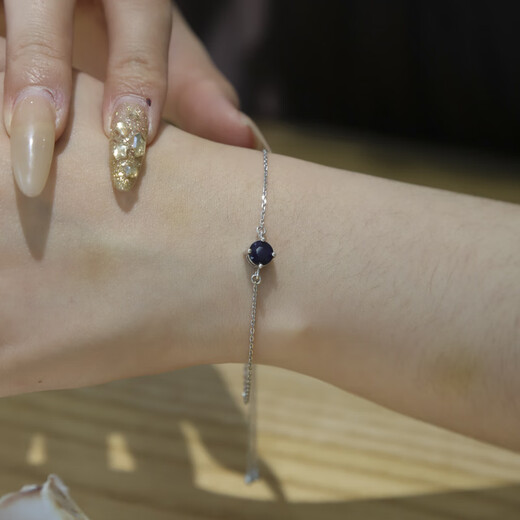 GEM STONE KING 1.1 carat sapphire bracelet for women 925 silver classic single colored gemstone bracelet for girlfriend’s birthday Christmas gift blue sapphire bracelet