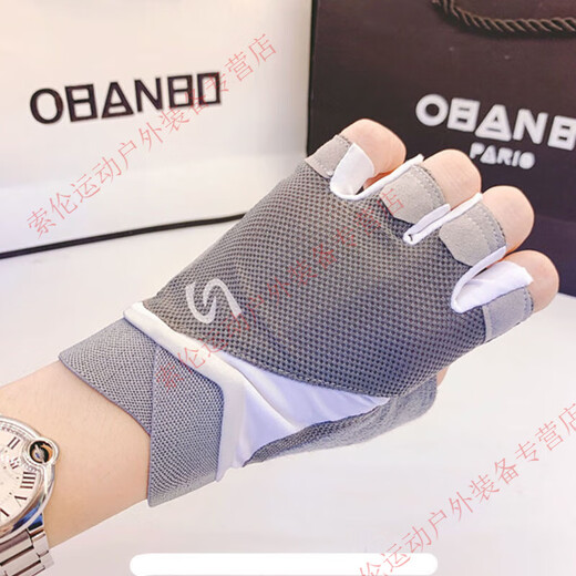 ROBINSON Pilates gloves fitness gloves for men and women half-finger sports yoga thin breathable equipment training non-slip Hu Shengyi black classic ordinary palm s