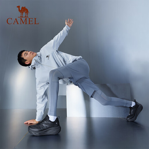 Camel (Kamel) 4. Generation Sport Männerschuhe für Frauenschuhe dicker alleiniger Rebound -Körper Test -Laufschuhe 7001, Schwarz/Schlossgrau, Männer 45