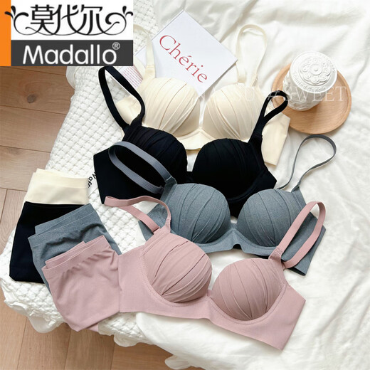 莫代尔小胸聚拢内衣女性感少女情趣文胸套装无钢圈防下垂上托调整型胸罩 紫色单件 70A 32B