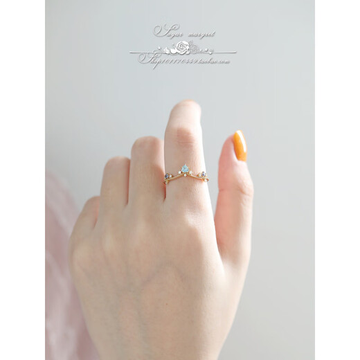 Fat Donglai's same tanzanite ring, chrysanthemum crown, super beautiful corolla topaz, tanzanite zircon, 925 silver gold-plated, darker stone, Hong Kong No. 9