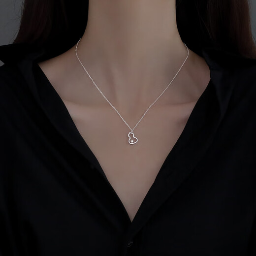 Laomiao 925 sterling silver gourd necklace for women 2025 new ins style imitation pearl spring and summer collarbone chain best friend two-person style gourd pendant necklace