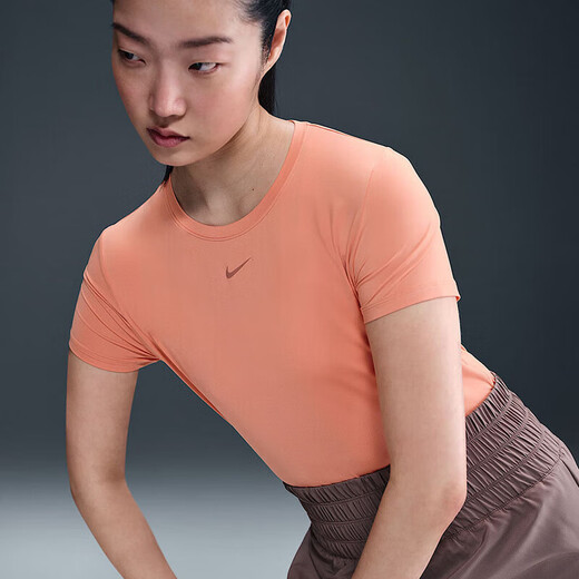 NIKE Kurzarm Damen 2025 Sommer neue Fitness Training Sportbekleidung Rundhals schnell trocknend bequem atmungsaktiv lässig T-Shirt FN2799-844 XL