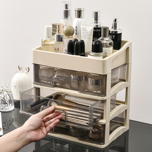 Cosmetic storage box, simple large-capacity drawer style desktop dustproof student dormitory office bedroom ins style five-layer four-drawer style 25.8*19*36cm
