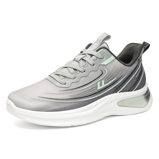 Huili Sports Schuhe Männer im Sommer atmungsaktives lässiges weiches alleiniges Netz Runningschuhe Männer 1592 Gray Black 43