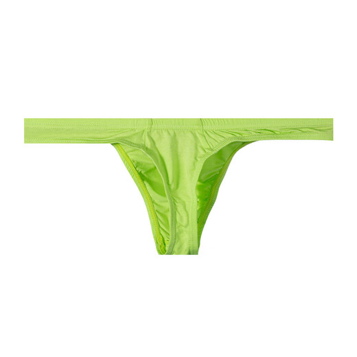 Men's thong sexy small triangle bikini solid color high cross single tit gay out sex underwear pink M