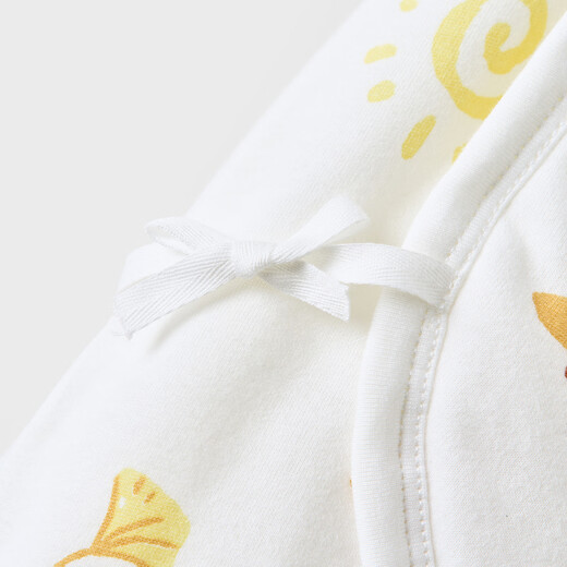 Tongtai Newborn Baby Clothes Jumpsuit Autumn and Winter Thickened Padded Newborn Baby Butterfly Clothes Yellow 52cm