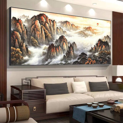 
Fantasy hanging paintings with mountains but no water, decorative paintings, office landscape paintings, living room background calligraphy and paintings CT-3881 frame length 250 cm - noble entrance
