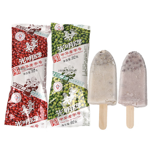 Frijoles rojos brillantes (brillantes), paletas de frijoles mungos clásicos bebidas frías helado 92g/pieza frijoles mung 18 (1656g)