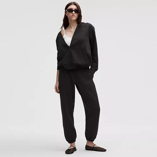 lululemon露露外套  女士Smooth Spacer 全拉链连帽衫 25新款 透气运动夹克 黑色/Black S