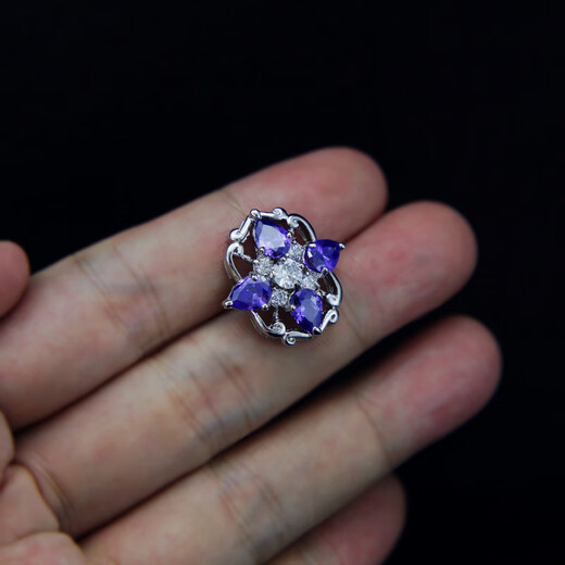 Shijun (Shijun) Herrenbrosche Anzug Brosche plattierte Platin -Zirkonkristall Charming Purple Duke Silber Retro Kragen Pinnese Anzug Brosche Deep Blue Duke Platinum Brosche + Manschettenlink Set