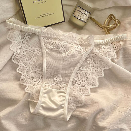 纯欲透明性感蕾丝内裤女舒适无痕细带款透气抗菌纯棉裆低腰三角裤 灰色*6198* 1条