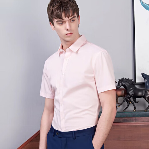 Jeep Spirit Jeep Groomsman Boda Camisa de boda Free Business Style Coreano Estilo delgado Soldier Soldier Pink Men Gentleman Slim Pink 38