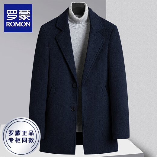 ROMON Woolen Woolen Coat Men's Suit Collar Autumn and Winter Thick Velvet Warm Jacket Men's Casual Woolen Coat Men Black Velvet XL Recommended 140-160Jin Jin equals 0.5 kg