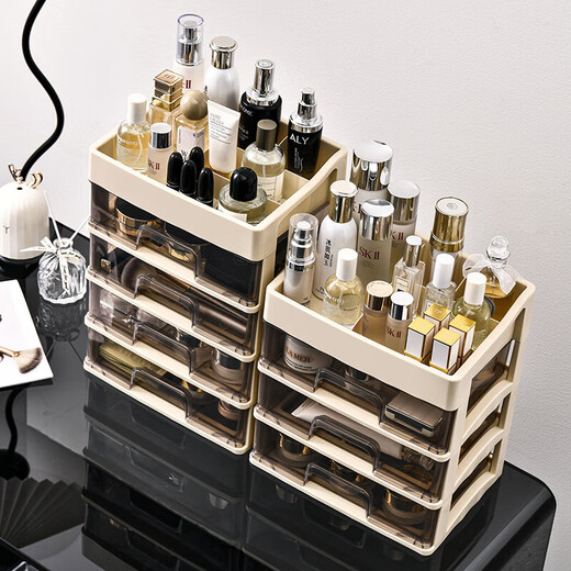 Cosmetic storage box, simple large-capacity drawer style desktop dustproof student dormitory office bedroom ins style five-layer four-drawer style 25.8*19*36cm