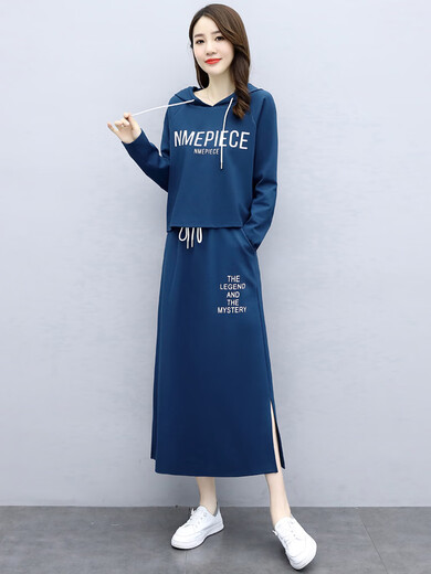 Vestido de marca internacional de alta gama LISM Light Luxury con Sucking Momen's Blue M