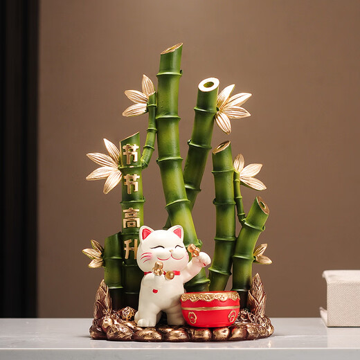 Rising el gato y los adornos ricos de bambú de la sala de estar del gabinete de televisión de la oficina de decoración de la casa Regalo SN9922 Rising The Bamboo + Tag Cat