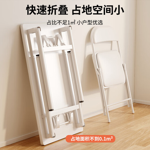 Yaoying folding table desktop simple desk home computer writing study table office long table HXZ35 elegant white - folding single table - 60*120cm