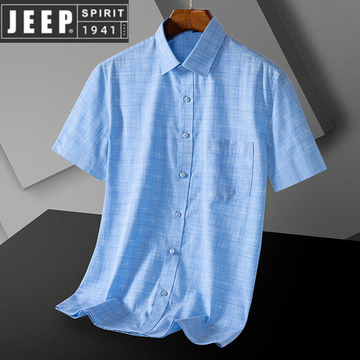 Jeep Spirit Daddy Sommer Kurzarm Shirt Top 2025 Neues lässiges loser Herrenhemd Daddy Kurzärmler Kleidung DX6623 38 (Gewicht von -120 Jin [Jin ist gleich 0,5 kg])