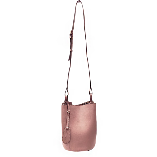 BURBERRY (BURBERRY) Lined plaid leather Cowhide bucket bag crossbody shoulder bag Women's style Pink Basic package (bag + dust bag)