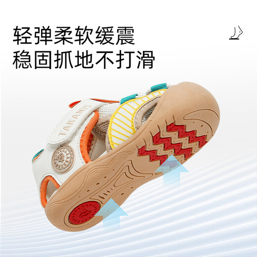 Tylanis Chaussures pour enfants Sandales Baby Summer Nouvelles chaussures de devant Béranges et filles Bébé antidérapant Soft Sole Toddler chaussures clés chaussures blanc / jaune 20 longueur intérieure 13,5 Convient pour la longueur du pied 12,8 ~ 13,2