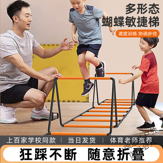 
Witton multi-function butterfly agile ladder folding jumping lattice jumping lattice hurdle children's physical training equipment soft rope ladder [thickened steel wire 32 grids 12.8 meters] more durable