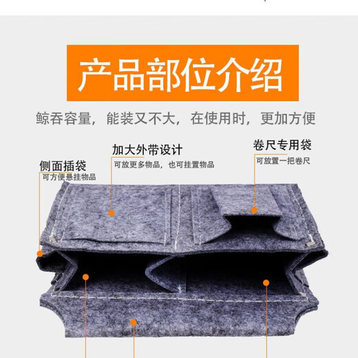 MieLanat carpentry-specific belt-type thickened and wear-resistant construction site carpenter waist pocket nail pocket nail waist bag multi-functional tool bag nail pocket (without belt) (one set)