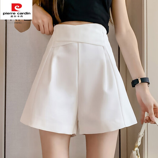 
Pierre cardin summer thin white suit shorts women's summer suit 2025 new high waist casual wide-leg pants small green 9871 S