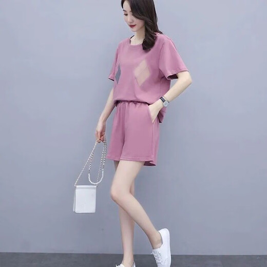 
Pier Cardin summer fat mm casual sports suit short-sleeved women's large size new fashionable shorts loose running suit two-piece set 687 navy blue M Recommended 80-95 Jin [Jin equals 0.5 kg]