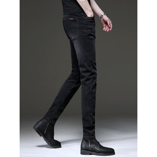 
Tommy Heelly high-end brand black jeans men's 2025 summer new Korean version trend retro small foot stretch pants men 1048 black 28 [two feet one]