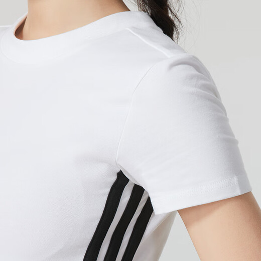 Adidas short T-shirt for women in summer new white campus style half-sleeved sports American top slim short-sleeved JV9859/shot one size one fake one compensation 2XL XXL Recommended 145-160f