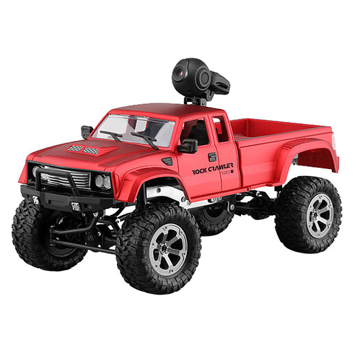 BURJUMAN remote control pickup truck climbing car rc remote control off-road pickup truck can camera four-wheel drive climbing off-road vehicle children's electric vehicle [camera model] red [hollow wheel] 480P real-time picture Luxury four-electric [approximately 120 minutes to use]