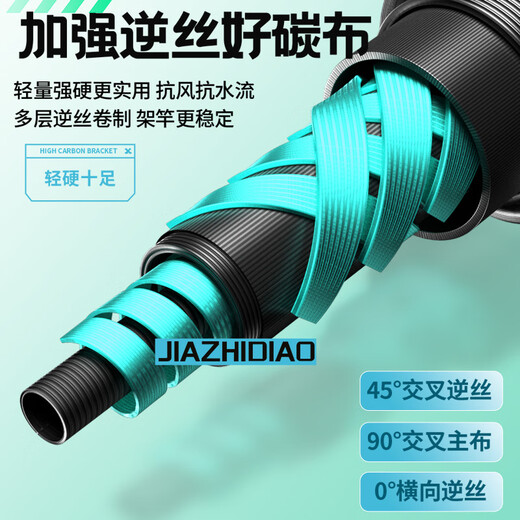 Jiazhi Fishing Carbon Support Large Super Hard Ultra Light Battery Fishing 2.1m Press and adjust and hang + rebound horn head