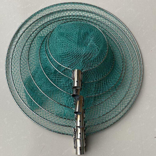 Yunlu copy net set stainless steel copy net head solid circle fishing net pocket thick super hard large object copy net rod fishing gear 0.2m diameter