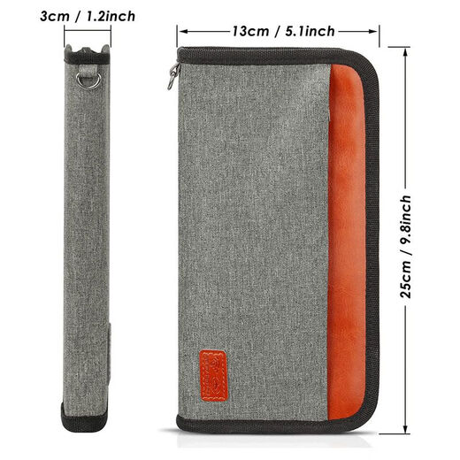 New portable waterproof travel document bag anti-theft brushing RFID passport clip large capacity long passport bag orange