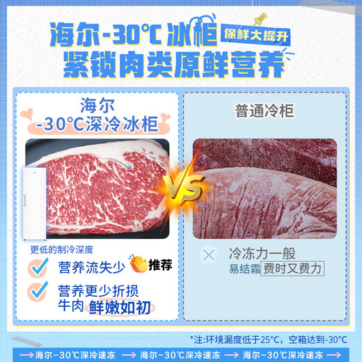 Haier upright freezer household first-class energy efficiency does not require frequent defrosting 290/335 small fully refrigerated single-door refrigerator drawer-type breast milk side door large capacity appliance subsidy 290 liters independent ice making room 6-story height 1.7 meters丨air-cooled dual frequency conversion