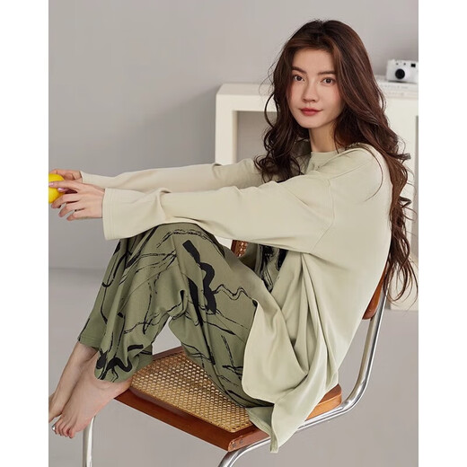 Sangpu pajamas for women in spring and autumn long-sleeved 2025 new style for autumn and winter, you can wear home clothes outside XB9922-women's model M