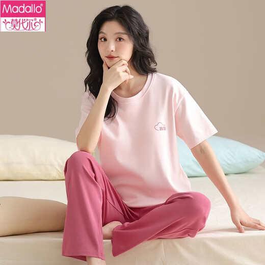 Un pyjamas de coton pur modal pour les femmes en été en été coton pur, un pantalon à manches courtes peut être porté à l'extérieur dans l'ensemble de vêtements pour la maison du printemps et de l'automne (pantalon à manches courtes) yzt-9716 m adapté à (80-100jin [Jin est égal à 0,5 kg]) usure