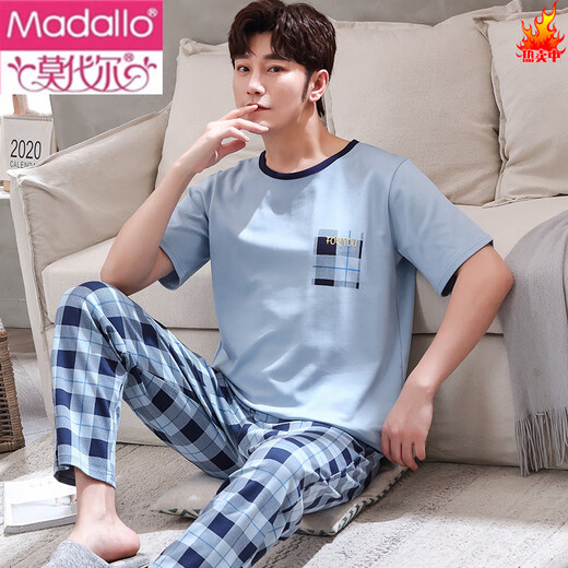 Pantalones de manga corta de pijama de verano modal estudiante de algodón puro algodón de algodón puro otoño suelto mimbreva delgada ropa del hogar traje primavera y otoño 3519 pantalones de manga corta dientes de hombres l [100-125jin [Jin equivale a 0.5 kg]]
