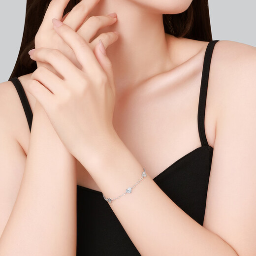 Chao Acer Love Platinum Bracelet for Women PT950 Hand Jewelry Stacked as a Birthday Gift for Girlfriend, Priced at 360 Yuan, 3.55g, Chain Length Approximately 16cm + Tail Chain