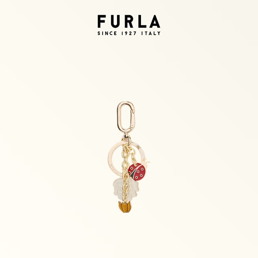 Furla [Neue Produkte im frühen Herbst] Crystal Damen Fashion Schlüsselbeutel Anhänger White + Purpurrot + Senfgelb