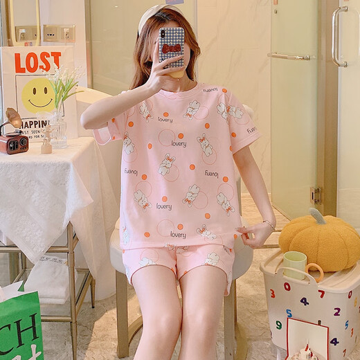 Arctic velvet pajamas for women in the summer new style sweet and cute style casual and casual summer can wear home clothes suit 1049 Rabbit M [Suggested 80-100Jin [Jin equals 0.5 kg]]