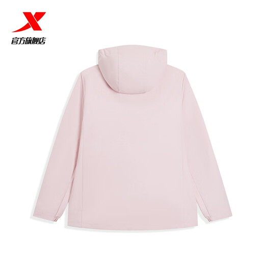 Xtep Wing Soft Shell Jacket New Windproof Jacket Thin Jacket Outdoor Fishing Wear Men's and Women's Sports Top Ballet Pink M