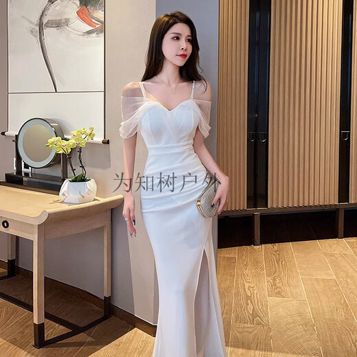 为知树夜总会性感深V礼服包臀连衣裙SPA足浴洗浴技师夜场KTV佳丽工作服 增3882黑色+ XL 建议115-125斤