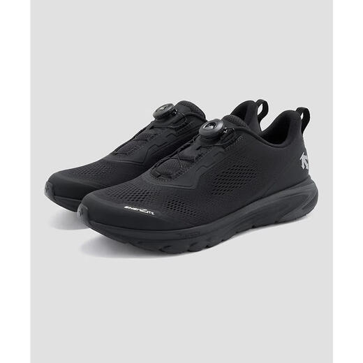 DESCENTE men's and women's shoes running shoes shock-absorbing comfortable wear-resistant breathable BOA knob mesh structure outdoor road running shoes Black (BK) 20 |26.5