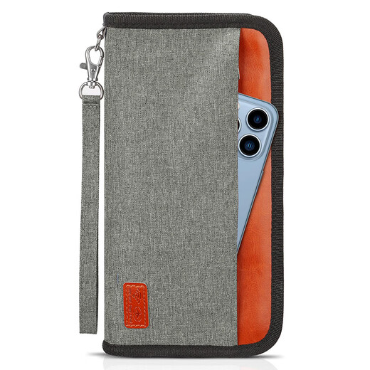 New portable waterproof travel document bag anti-theft brushing RFID passport clip large capacity long passport bag orange