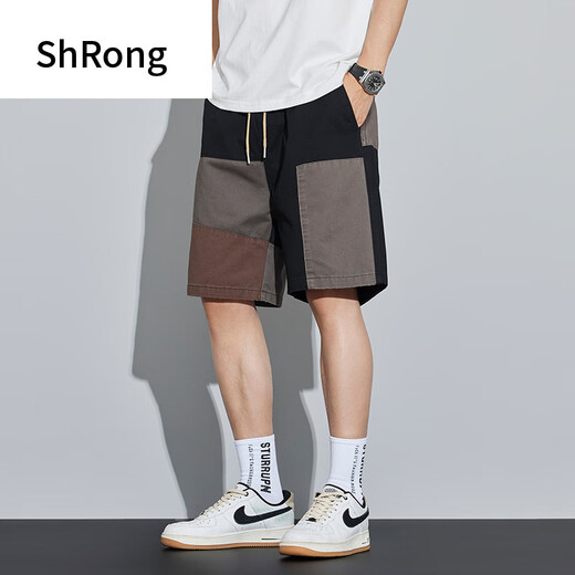 Shurong Japanese 2025 spring and summer casual shorts men's five-point pants trendy brand workwear new summer fashion half-trousers mid-trousers black 9277 2XL