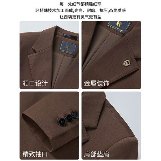 ROMON suit + vest + trousers wool suit suit men's business formal wedding dress men's black XL