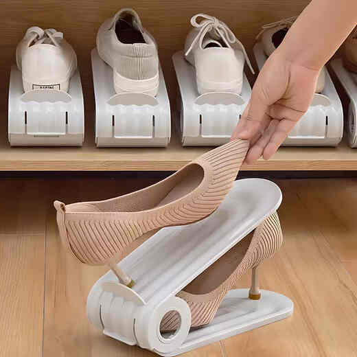 Yusenyi Shoe Storage Artifact Cabinet Space-saving Slipper Brackets are stacked with double-layer partitions and are adjustable for home use. 20-pack. Orange 4-pack. Quality upgrade. Suitable for the whole family. 0x0x0cm
