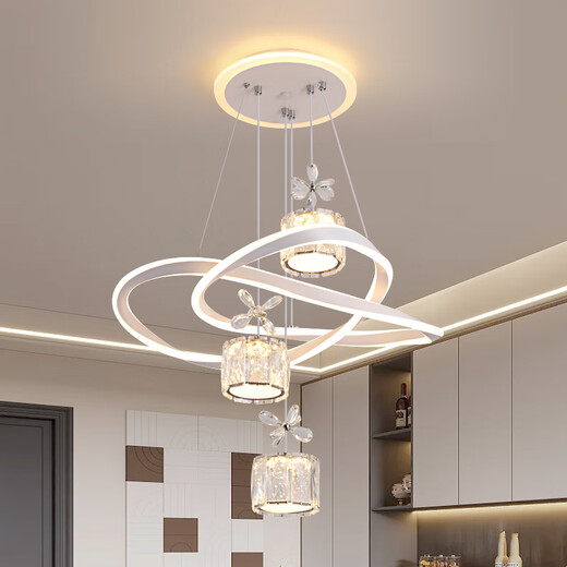 Leshi (NVC) Restaurant Chandelier Modern Simple Dining Room Dining Table Lamp Bar Internet Celebrity Bedroom Chandelier Adjustable New Zhongshan Lamp 12099Y White 50cm Diameter--Three Colors No Polar